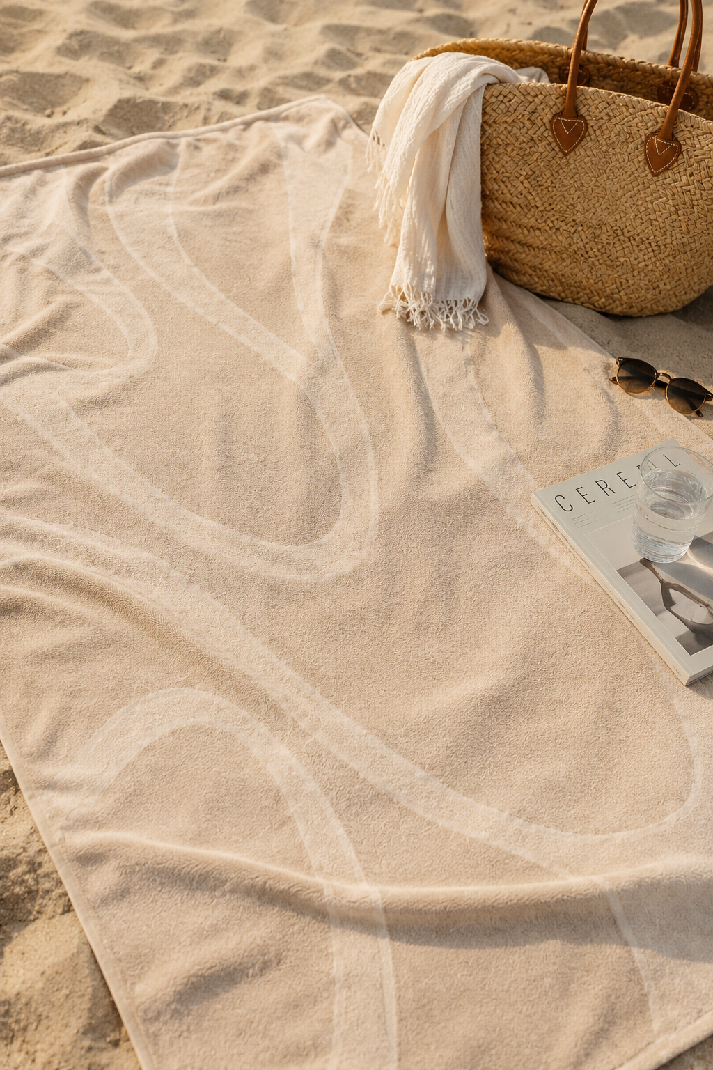XXL strandlaken Waves beige