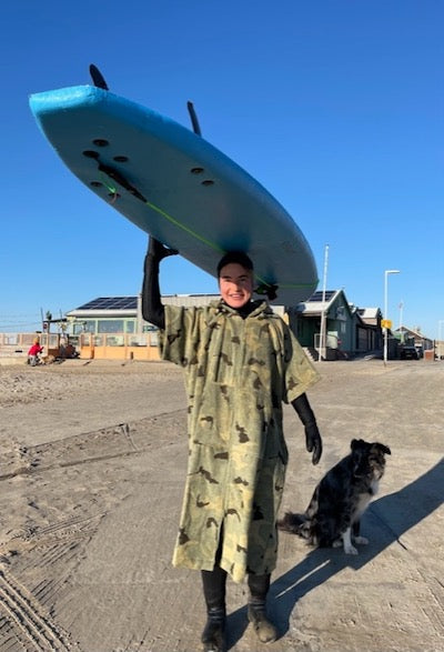 Surfponcho Camouflage met rits