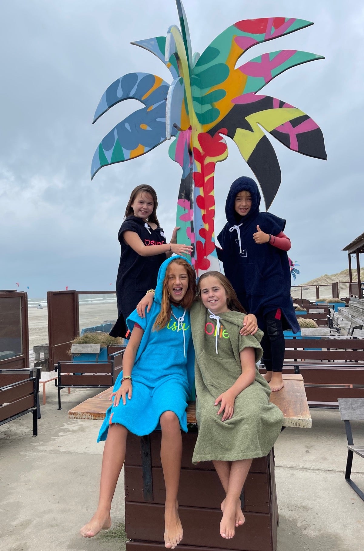 Kids surfponcho met naam