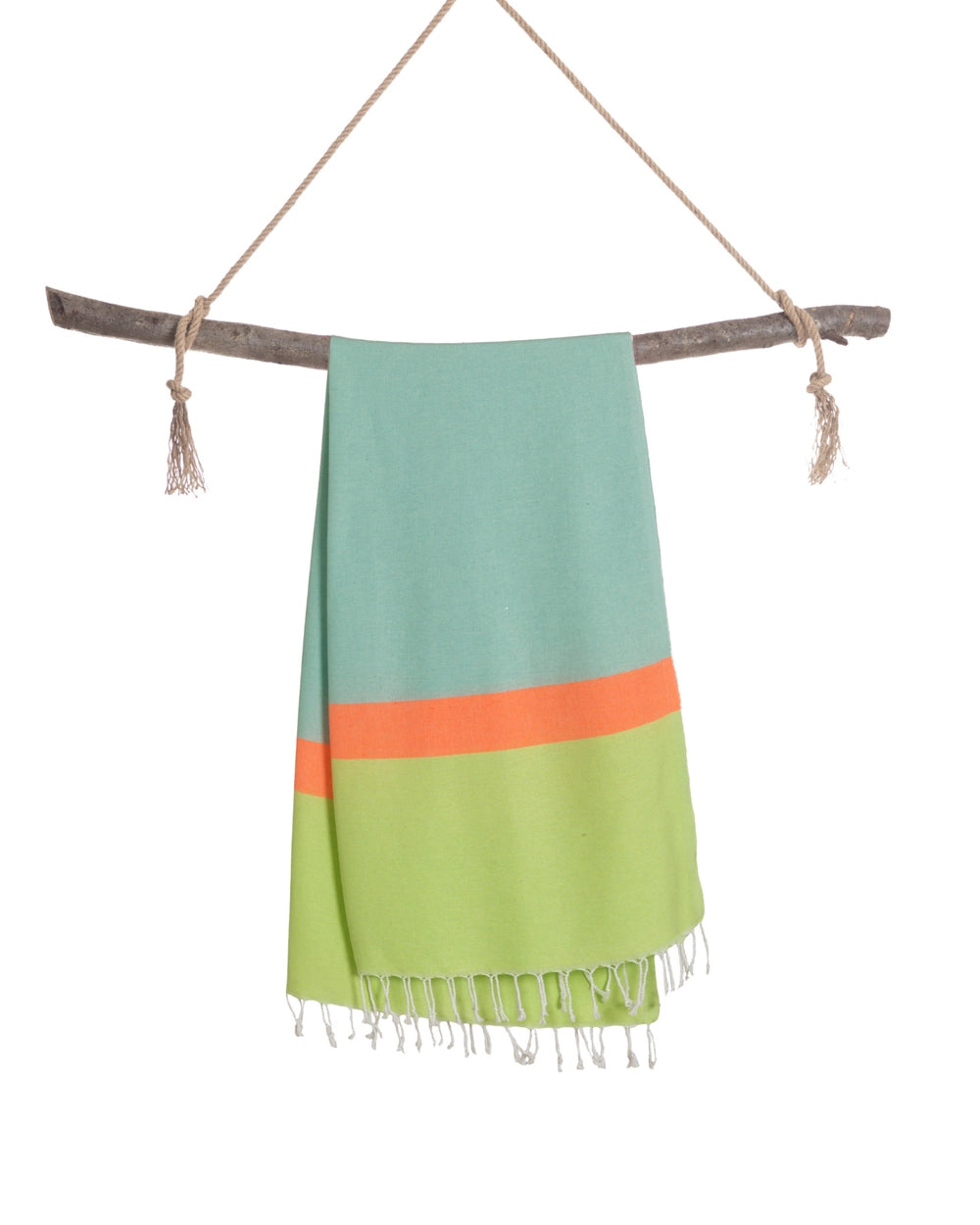 Neon hamamdoek in geschenkdoos - blauw/groen