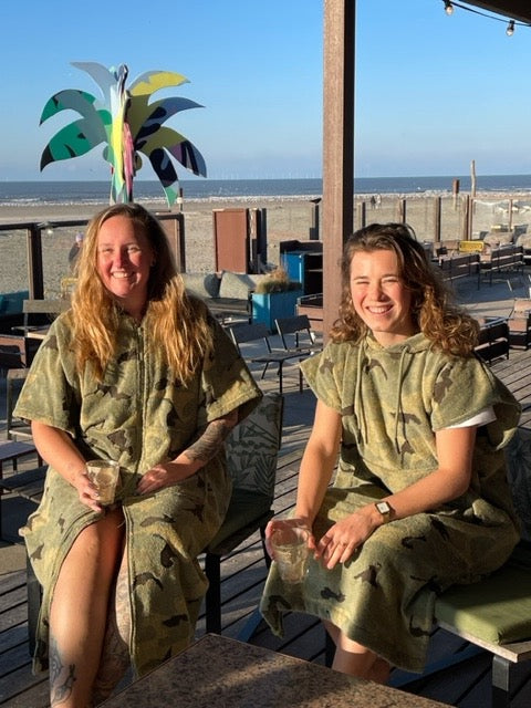 Surfponcho Camouflage met rits