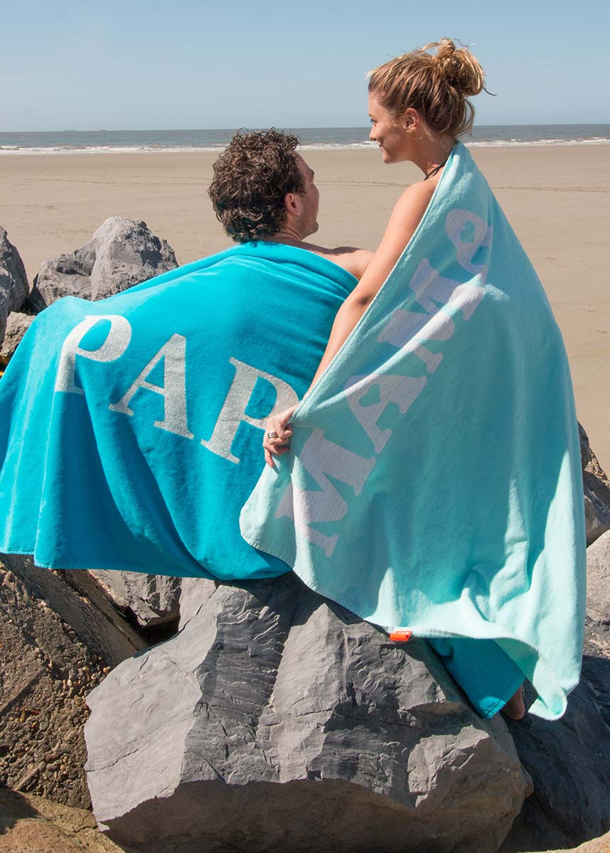 Velours strandlaken met print