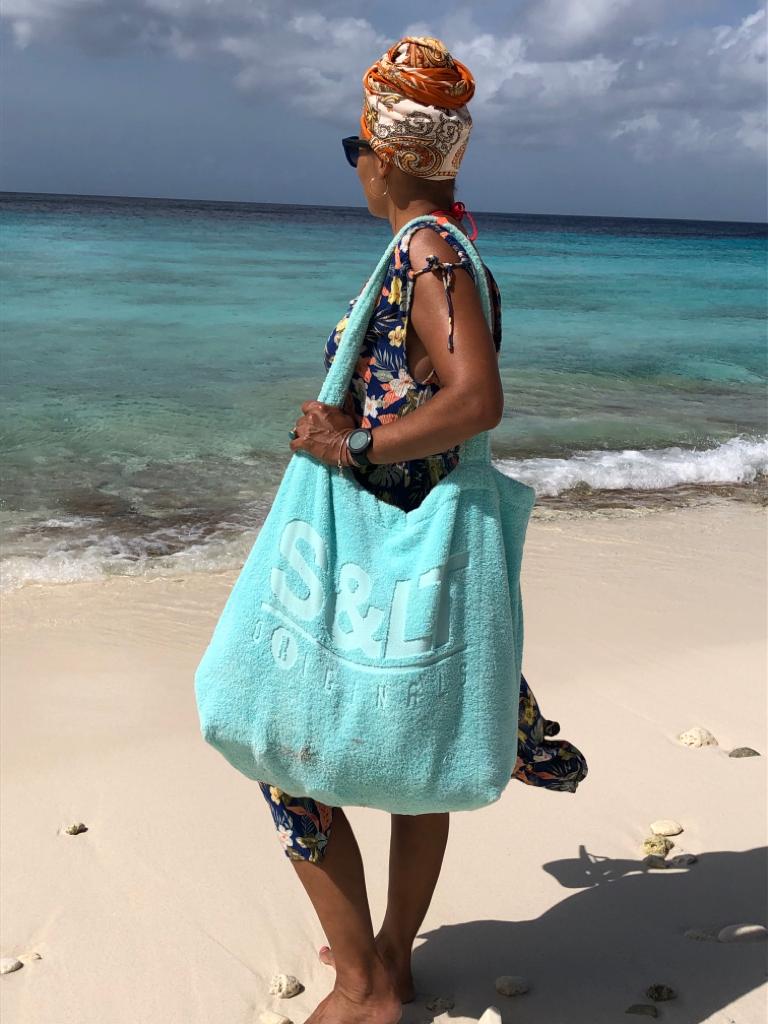 Badstof strandtas S<