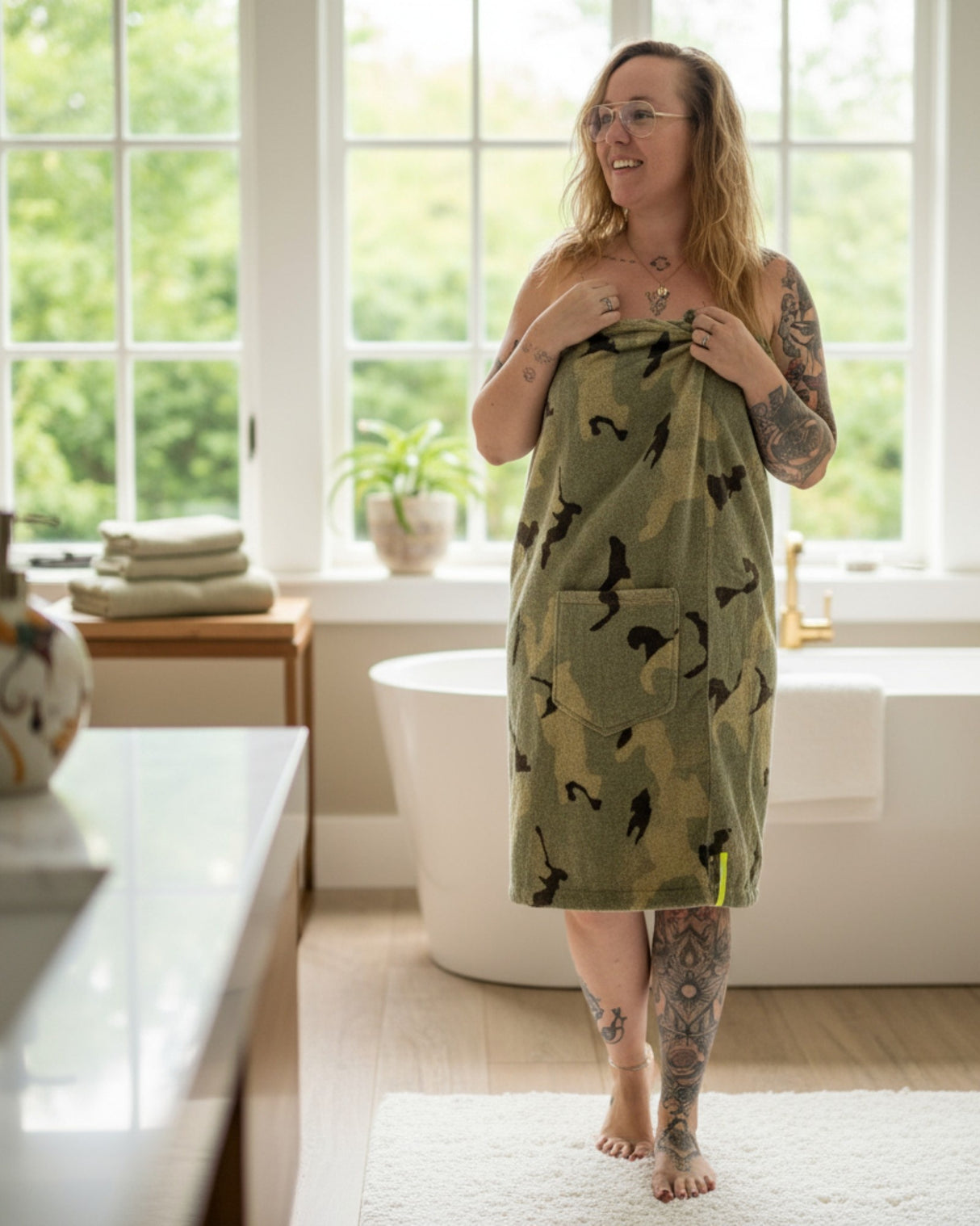 XXL Sauna-Kilt Camouflage Damen