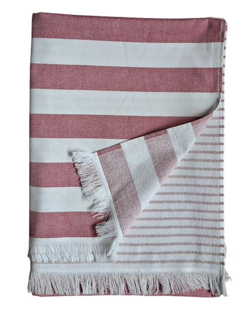Fouta met badstof gestreept