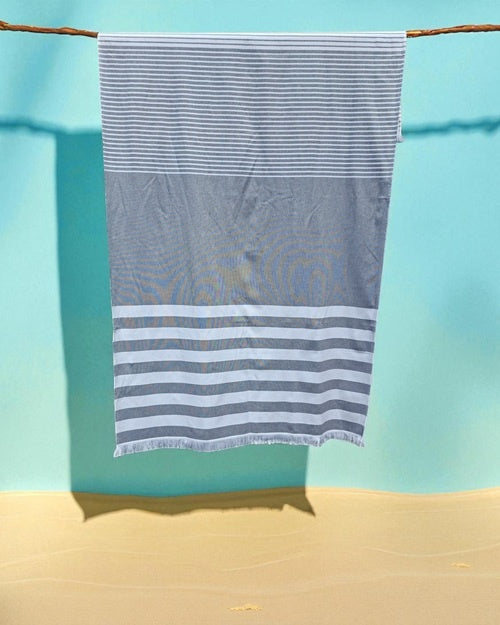 Fouta met badstof gestreept