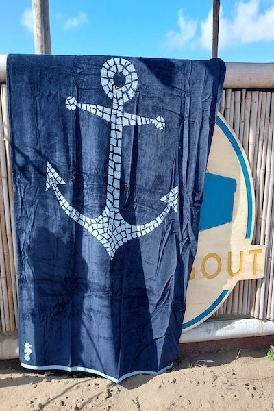 Velours strandlaken Anker