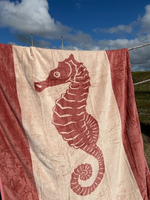 Velours strandlaken Zeepaardje