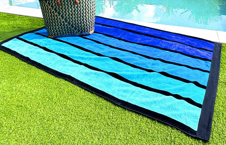 Velours strandlaken Happy Blue