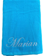 Velours strandlaken met borduring