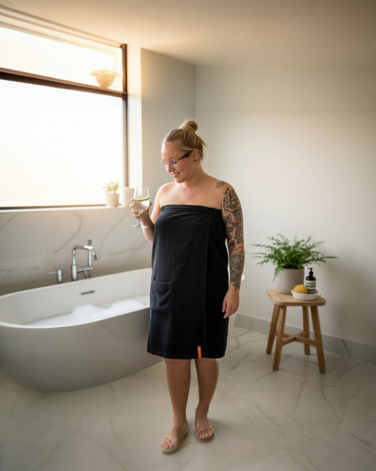 XXL saunakilt dames met klittenband