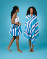 Coral Coast 2-in-1 hamamdoek en tas - Blauw