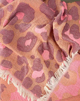 Neon Safari sneldrogende katoenen strandponcho met capuchon - roze