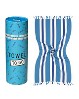 Coral Coast hamamdoek, met gerecyclede doos – blauw