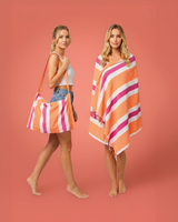 Coral Coast 2-in-1 omvormbare handdoek en tas - fuchsia/oranje