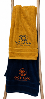 Hotel bath towels with embroidery