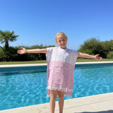 Kinder hamamponcho Playa roze met geschenkdoos