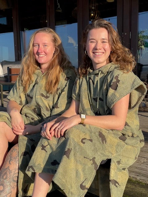 Surfponcho Camouflage met rits