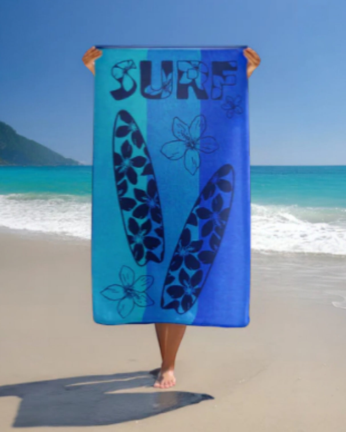 Velours strandlaken Surfplank
