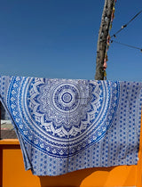 Familie strandlaken Mandala blauw