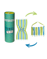 Coral Coast 2-in-1 hamamdoek en Tas - Groen/Blauw