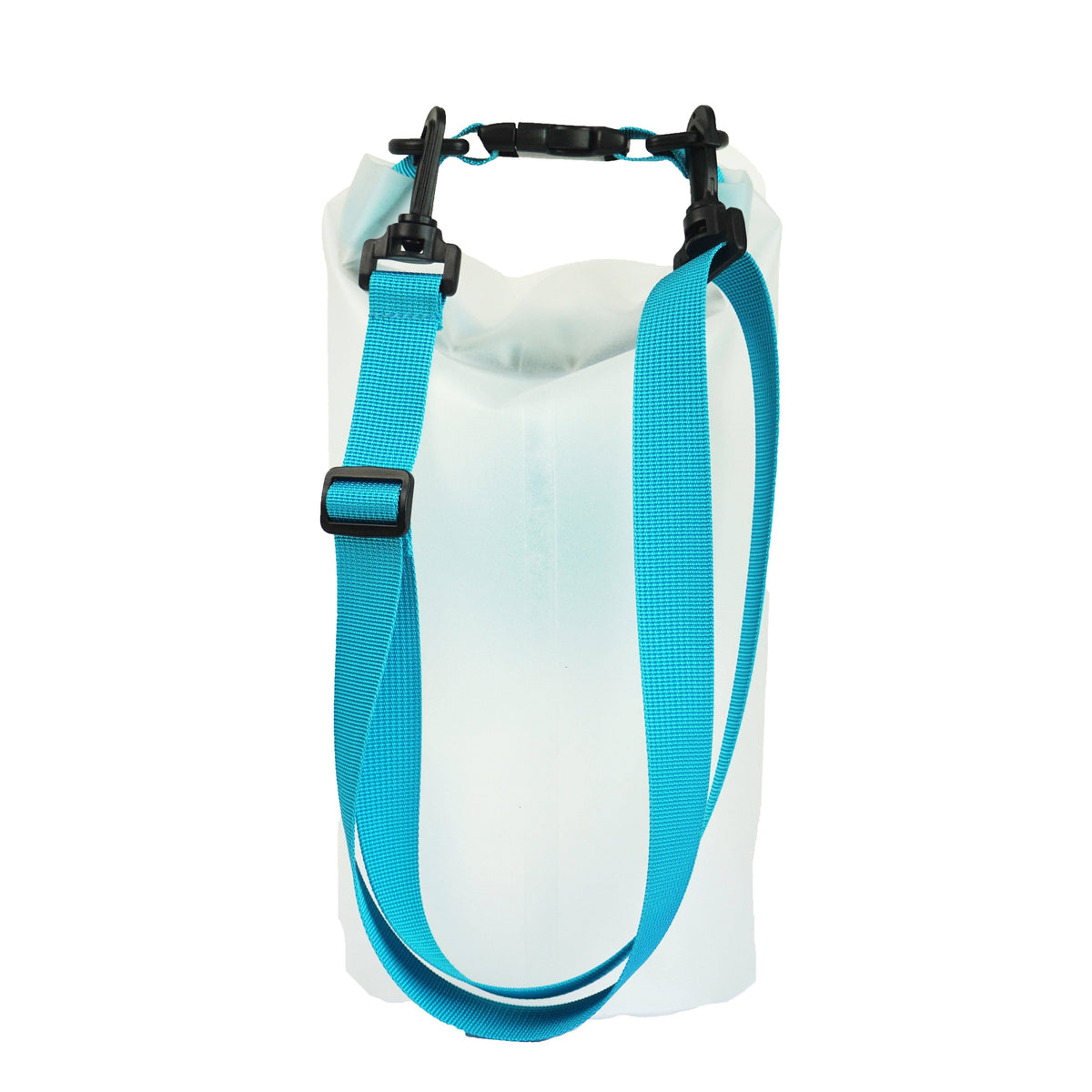 Roll N Go waterdichte transparante droogzak, blauw (5 liter)