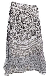 Familie strandlaken Mandala zwart/wit