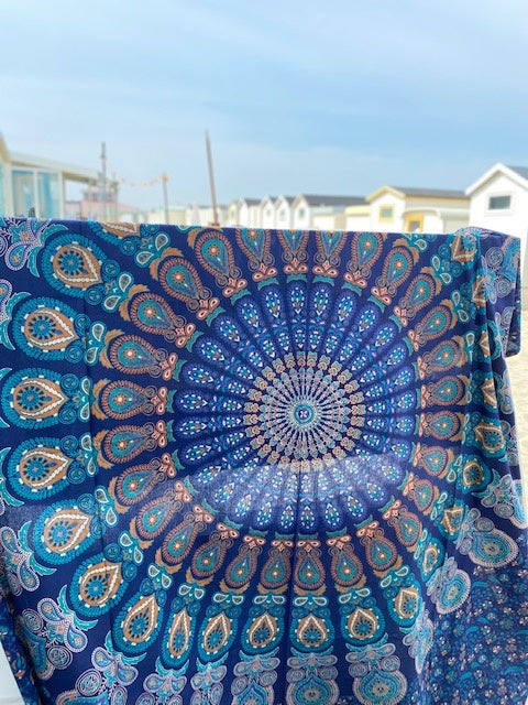 Familie strandlaken Pauw blauw