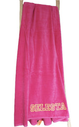 Velours strandlaken met borduring