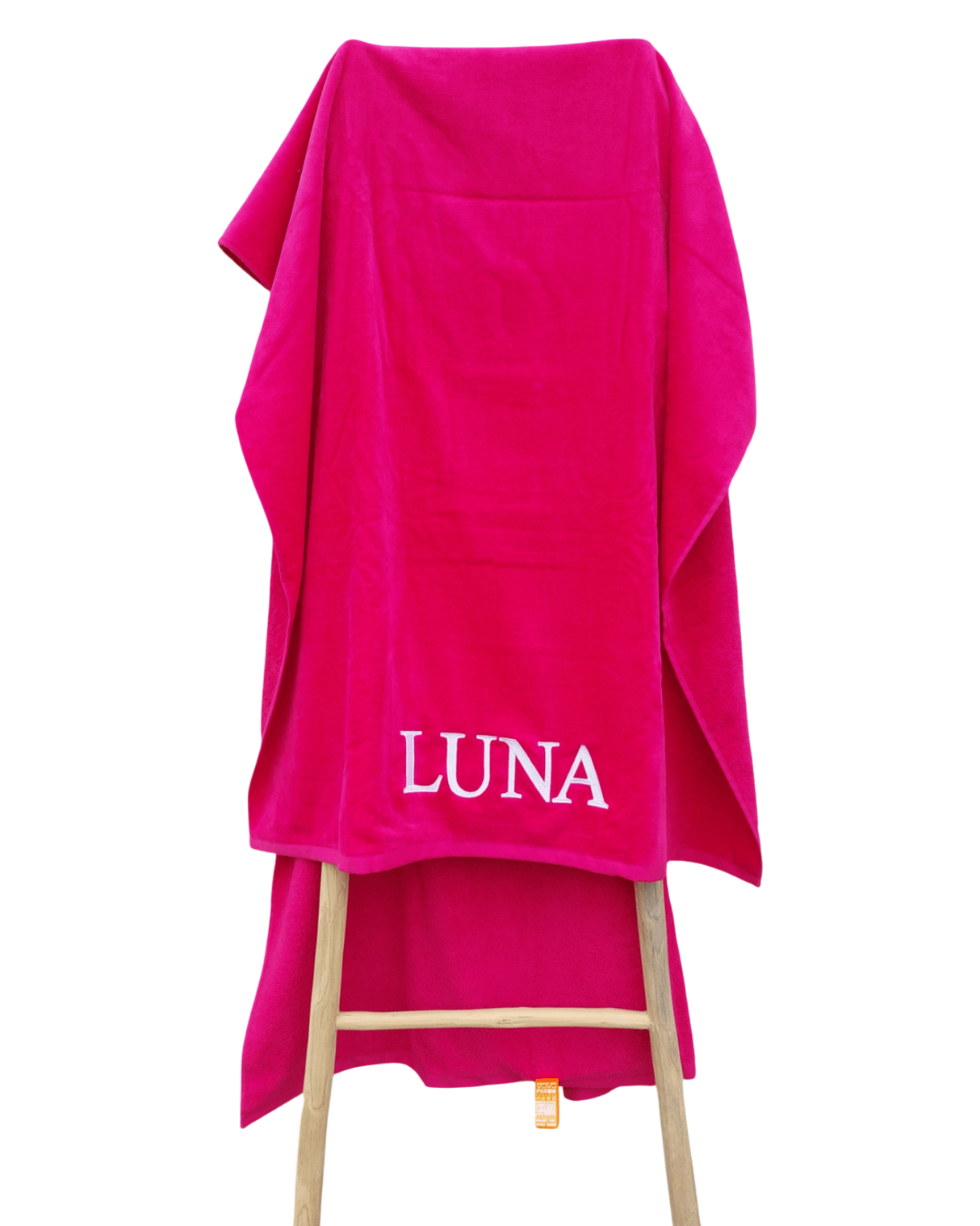 Velours strandlaken met borduring