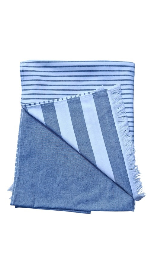 Fouta met badstof gestreept