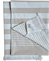 Fouta met badstof gestreept