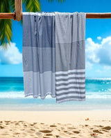 Fouta met badstof gestreept