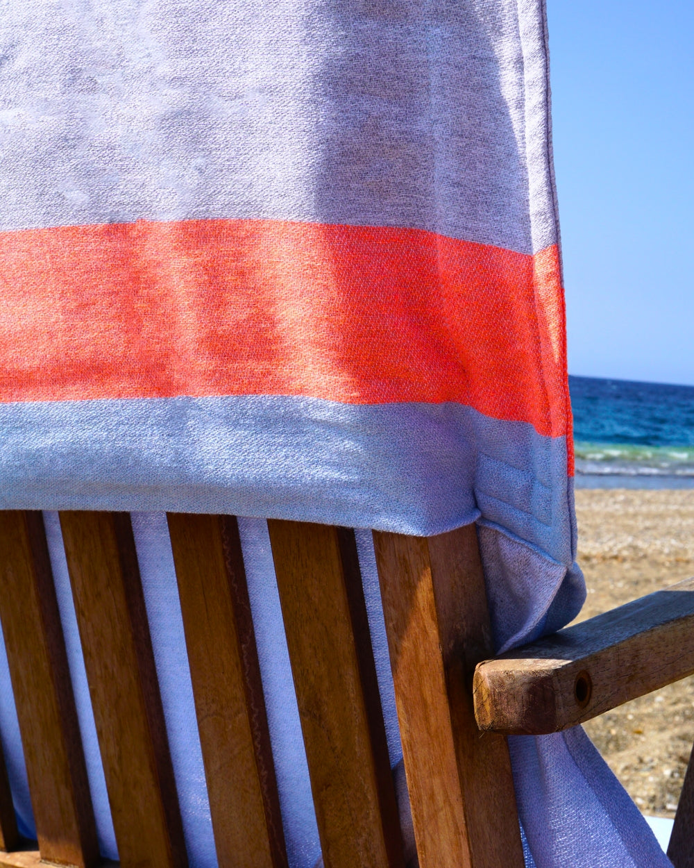 Neon tas & hamamdoek 2-in-1 blauw/grijs