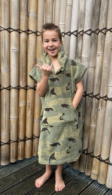 Kinder surfponcho Camouflage