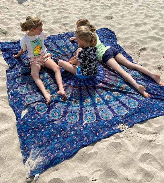 Familie strandlaken Pauw blauw