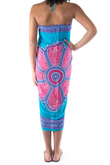 Sarong turquoise/roze