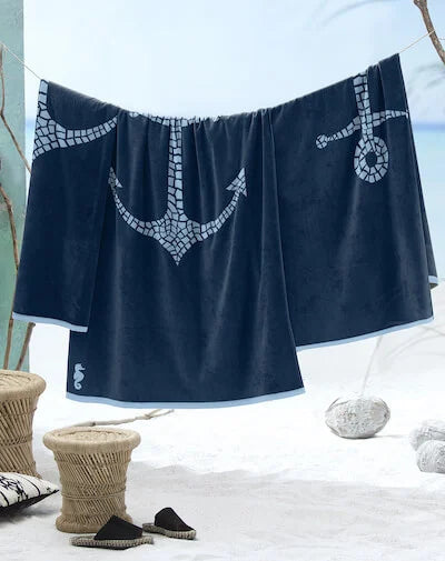 Velours strandlaken Anker