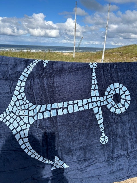 Velours strandlaken Anker