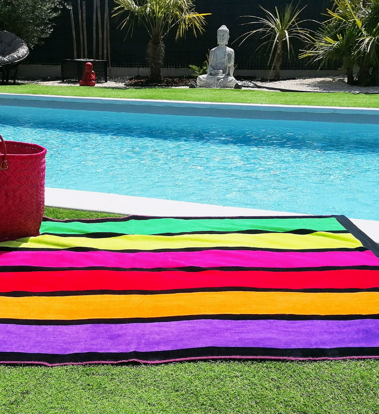 Velours strandlaken Happy Fresh