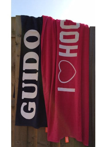 Velours strandlaken met print